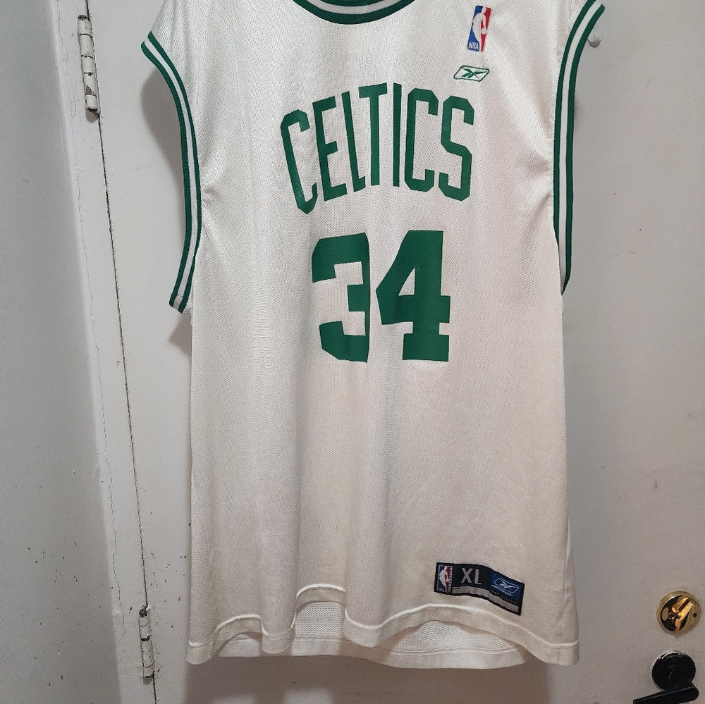 Reebok White and Green Celtics Jersey